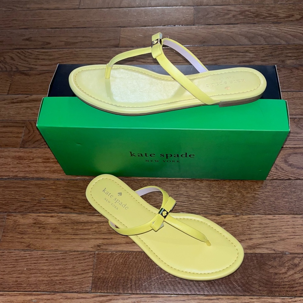 Kate Spade New York  Penny Leather Sandals Dandelion Yellow Women’s Size 7